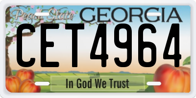 GA license plate CET4964