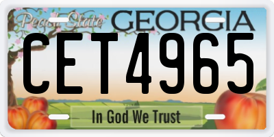 GA license plate CET4965