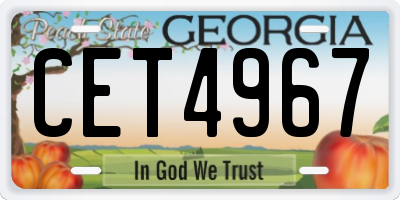 GA license plate CET4967
