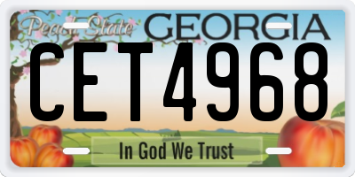 GA license plate CET4968