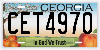 GA license plate CET4970