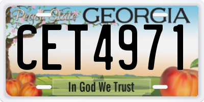 GA license plate CET4971