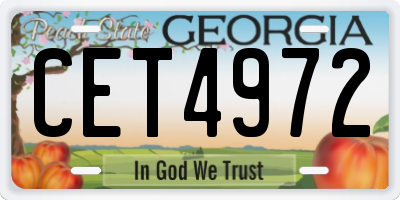 GA license plate CET4972