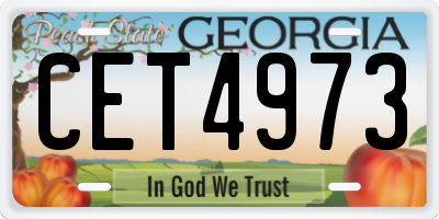 GA license plate CET4973