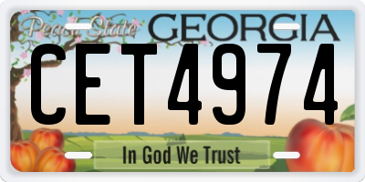 GA license plate CET4974