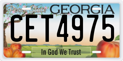 GA license plate CET4975
