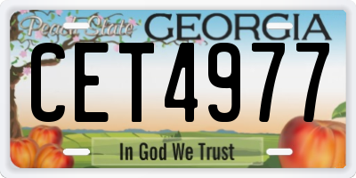 GA license plate CET4977