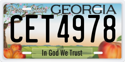 GA license plate CET4978