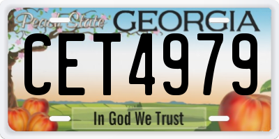 GA license plate CET4979