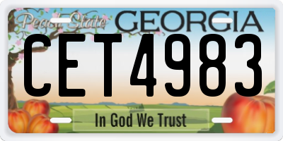 GA license plate CET4983