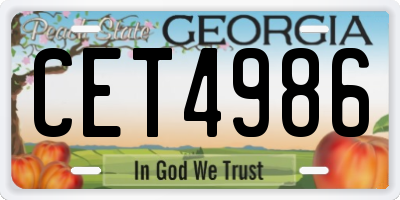GA license plate CET4986