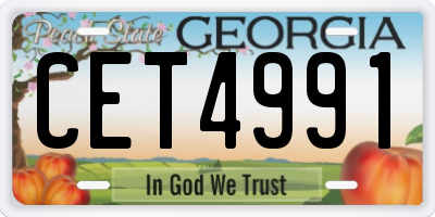 GA license plate CET4991
