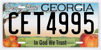 GA license plate CET4995