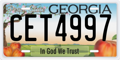 GA license plate CET4997