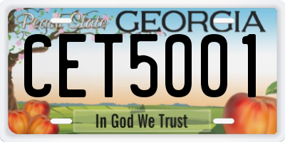 GA license plate CET5001