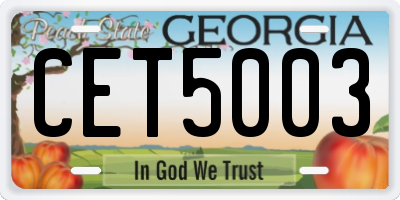 GA license plate CET5003