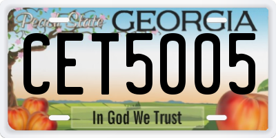 GA license plate CET5005