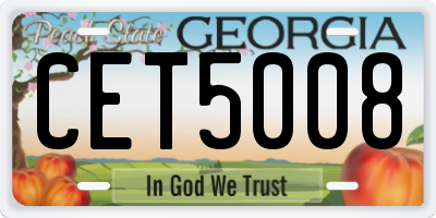 GA license plate CET5008