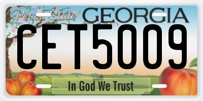 GA license plate CET5009