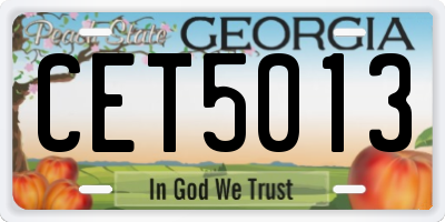 GA license plate CET5013