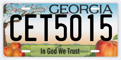 GA license plate CET5015