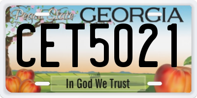 GA license plate CET5021