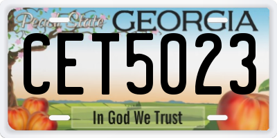 GA license plate CET5023