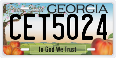 GA license plate CET5024