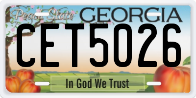 GA license plate CET5026
