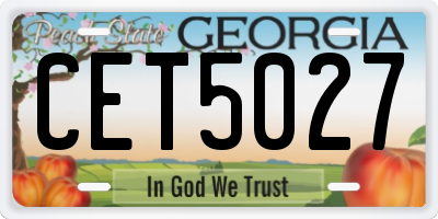 GA license plate CET5027