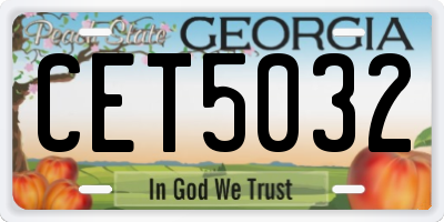 GA license plate CET5032