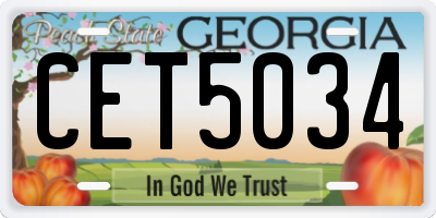 GA license plate CET5034