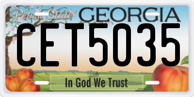 GA license plate CET5035