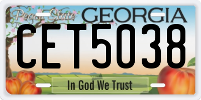 GA license plate CET5038