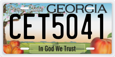 GA license plate CET5041