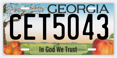 GA license plate CET5043