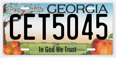 GA license plate CET5045