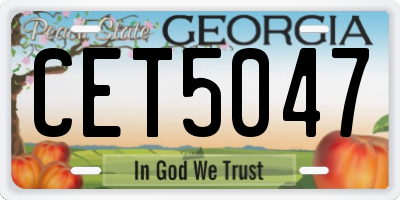 GA license plate CET5047