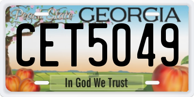 GA license plate CET5049