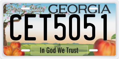 GA license plate CET5051
