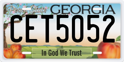 GA license plate CET5052