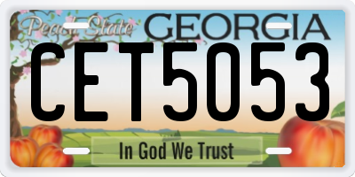 GA license plate CET5053