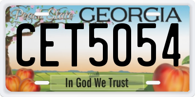GA license plate CET5054
