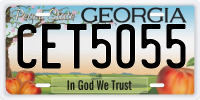 GA license plate CET5055
