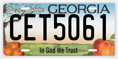 GA license plate CET5061