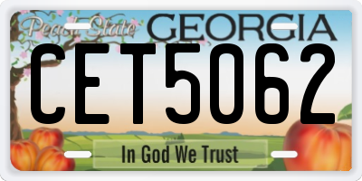 GA license plate CET5062