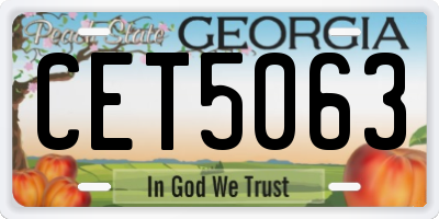GA license plate CET5063