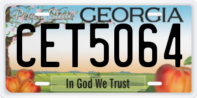 GA license plate CET5064