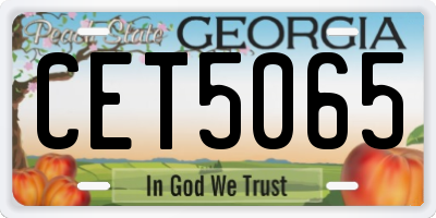 GA license plate CET5065