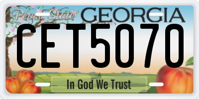 GA license plate CET5070